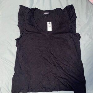 Black Tank Top with Ruffles